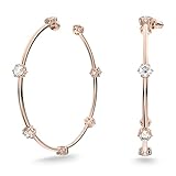 Swarovski Pendientes de Aro Constella para Mujer, Pendientes con Circonita, en Baño Tono Oro Rosa, Colección Constella de Swarovski