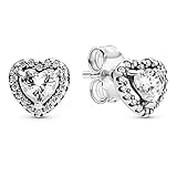 Pendientes Pandora 298427C01 Plata primera ley Mujer Corazones en relieve