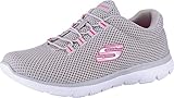 Skechers Summits 12985, Zapatillas de Deporte Mujer, Gray Mesh Hot Pink Trim, 38 EU