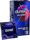 Durex Preservativos Intense, con Puntos y Estrías para Intensificar la Estimulación Vaginal, 12 condones