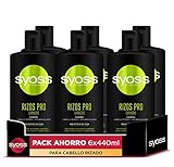 Syoss Rizos Pro Champú para cabello rizado y ondulado (6 x 440 ml), fórmula profesional con ingredientes naturales y efecto anti frizz, apto para el método curly