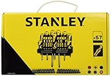 STANLEY STHT0-62143 Set de 57 Piezas, Destornilladores y Puntas de Destornillador de 25 mm, Juego de Vasos, Mangos Blandos Grandes, Hoja de Acero, Montable en Pared