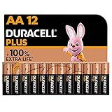 Duracell Plus pilas AA (pack de 12) - Alcalinas 1,5 V - Hasta 100 % de extra duración - Fiabilidad para dispositivos cotidianos - Embalaje sin plástico - 10 Años de almacenamiento - LR6 MN1500