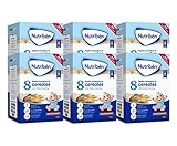 Nutribén Papilla 8 Cereales, Sin Aceite de Palma ni Azúcares Añadidos, Alimento para Bebés, desde los 6 Meses, Pack de 6 x 600g