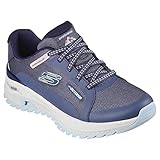 Skechers 180081 Slt, Trekking de Corte bajo Mujer, Pizarra Hot Melt Slate Mesh Blue Trim, 36 EU