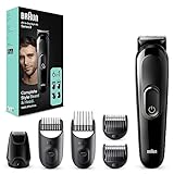 Braun Recortadora Todo En Uno Series 3 MGK3420, Kit 6 En 1 Para Barba, Máquina de afeitar, cortapelos hombre, Pelos Y Mucho Más