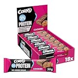 Corny - Protein Barritas Proteícas de Chocolate y Cookies, 30% de Proteína, Sin Azúcares Añadidos, Ayudan al Desarrollo y Recuperación Muscular, Con Colágeno, Sin gluten, 18 x 50 gr