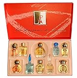 Charrier Parfums Top 10 Les Parfums de France - Caja lujosa de cartón que contiene 10 botellas en miniatura con Eau De Parfum, Color Rojo, 52,7 ml