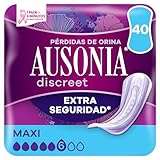 Ausonia Discreet Compresas Incontinencia Mujer, Maxi, 40 Unidades, Protección Completa que Apenas Notarás