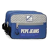 Pepe Jeans Darren Neceser Dos Compartimentos Adaptable Azul 26x16x12 cms Poliéster