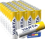 Varta Pila Energy AA Mignon LR6 (paquete de 30 unidades), pila alcalina – 'Made in Germany' – Adecuado para radios y relojes de pared