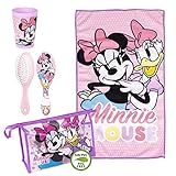 Neceser de Aseo de Minnie Mouse - Cierre de Cremallera - 23 x 15 x 8 cm - Incluye Accesorios - Diseño Impermeable - Ideal para Llevar de Viaje - Producto Original Diseñado en España